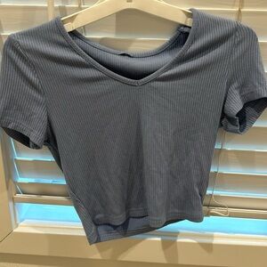 Women’s cropped tee size small baby blue color never worn